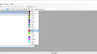 RTF ToolBar Color Selection active